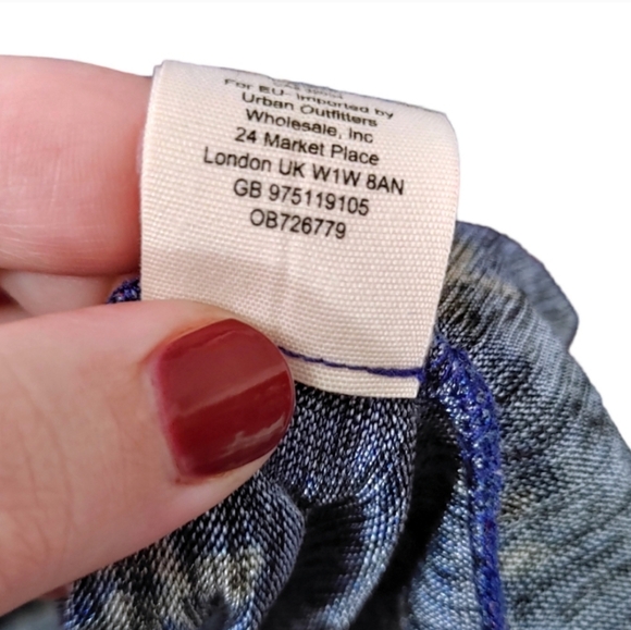 Free People Dock Street Blue Floral Ruffled Top Women's Size Medium M - Picture 10 of 11